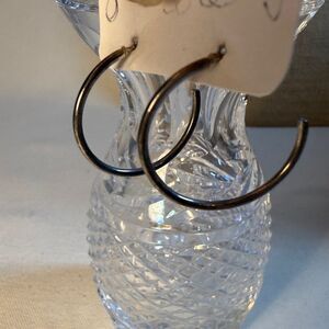 Elegant simple  Silver Hoop Earrings